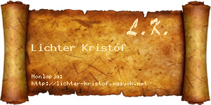 Lichter Kristóf névjegykártya